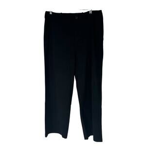 NEW Monrow Women's Black Wide-Leg Cropped Chino Pants Large